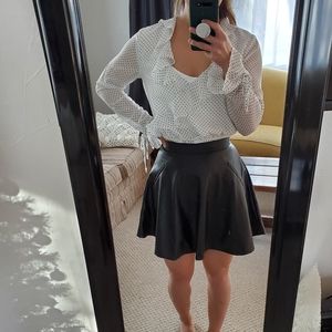 Faux leather skater skirt